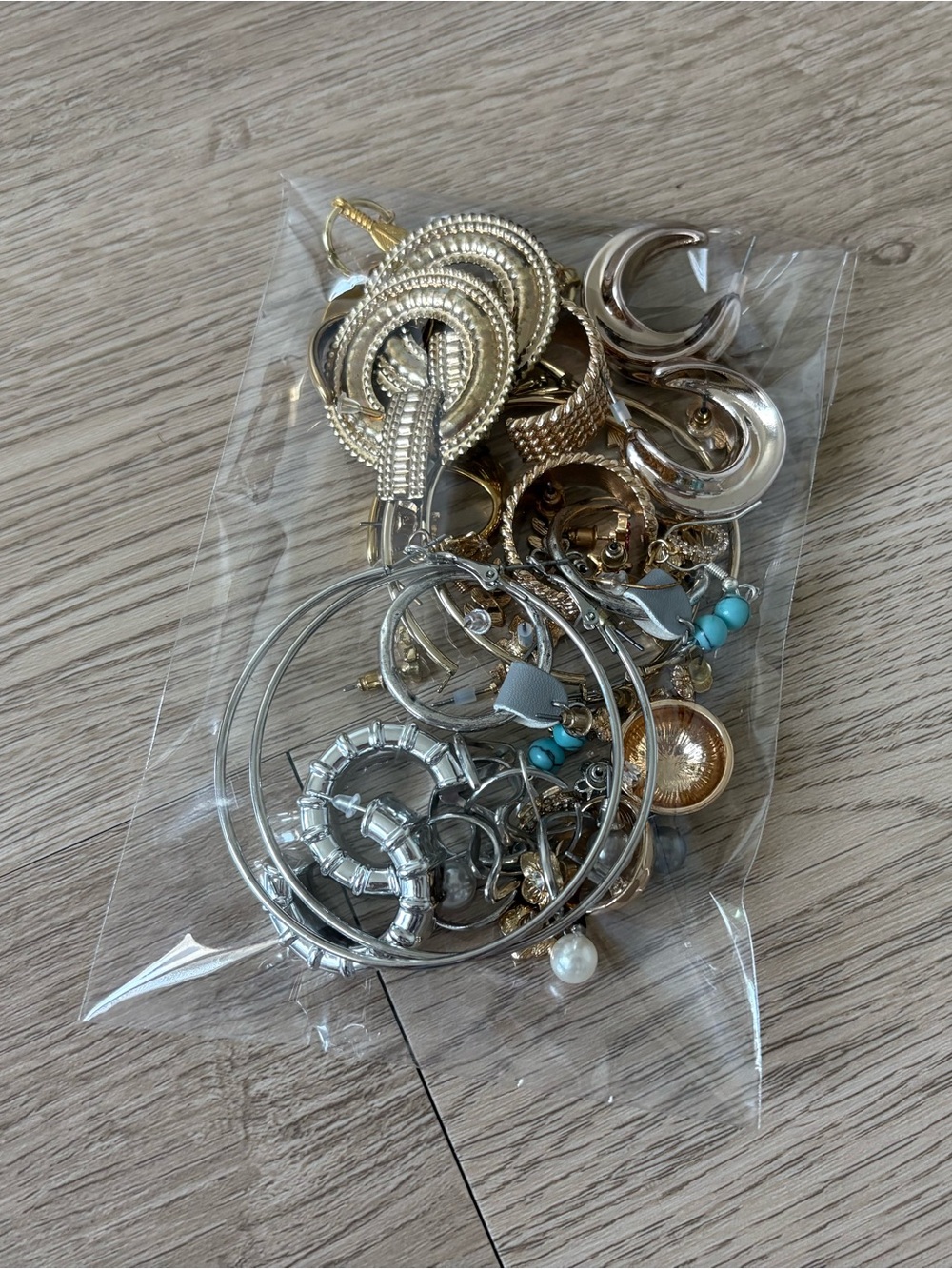 Mixed Metal Hoop and Stud Earring Set - Gold & Silver - Fashion Jewelry